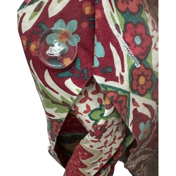 Pottery Barn Full Queen DUVET COVER + 2 SHAMS Red 90 x 86 Floral Medallion - Picture 6 of 9